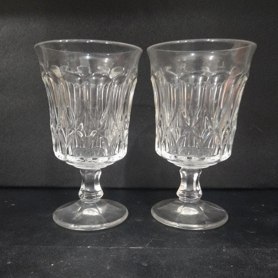Noritake Crystal Perspective Goblets, Set of 2, Vintage Clear Water Glasses - Thumbnail 10