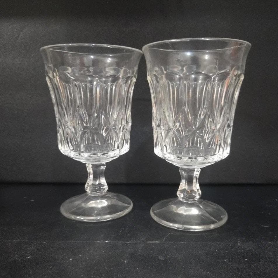 Noritake Crystal Perspective Goblets, Set of 2, Vintage Clear Water Glasses - Thumbnail 7