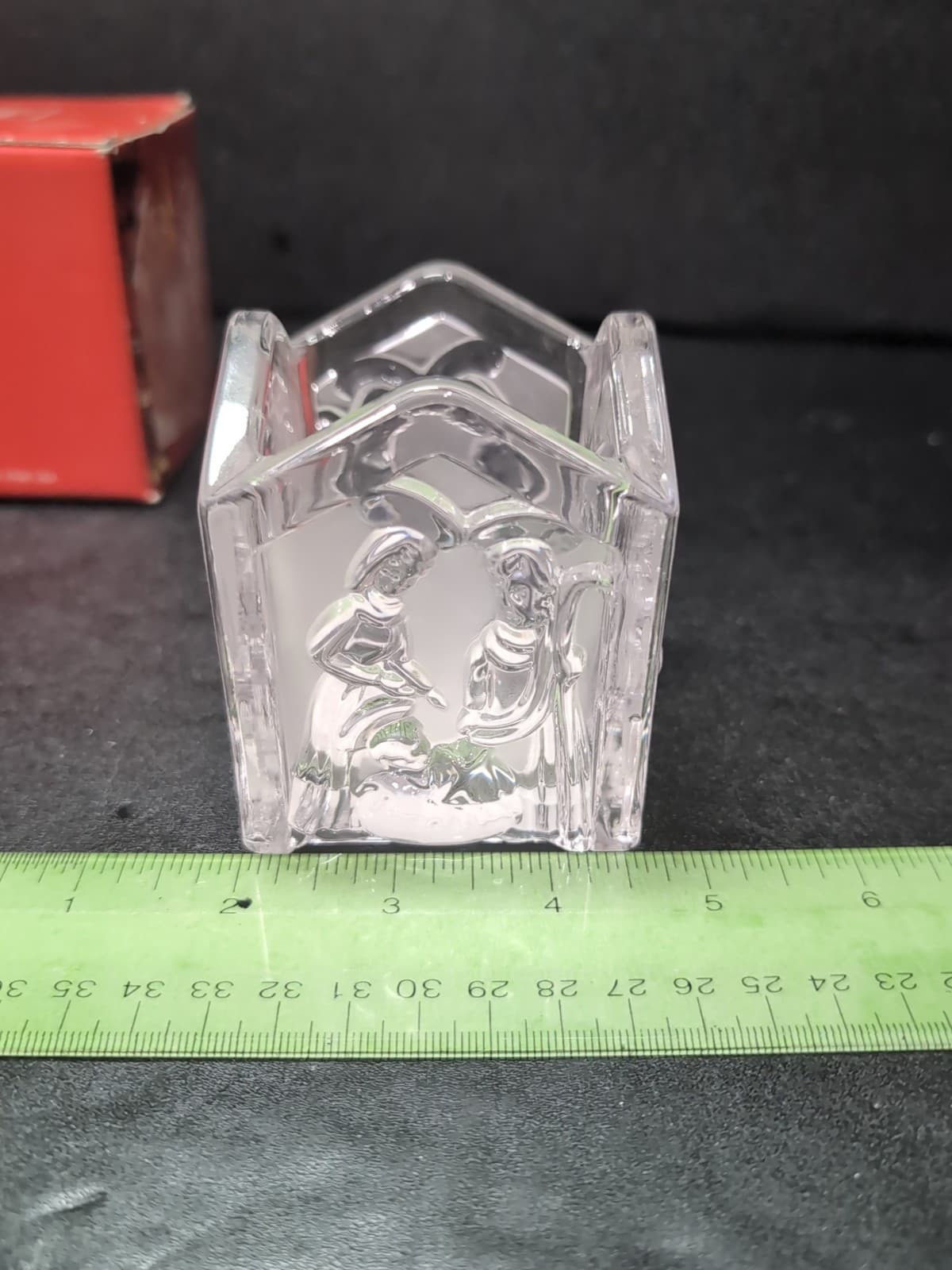 Mikasa Holy Lights Nativity Candle Holder, Glass Candle Decor, Christmas Decor - Thumbnail 8