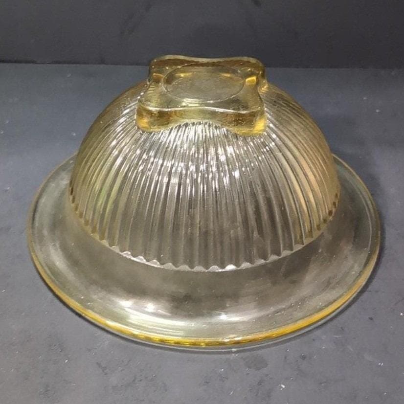 Federal Glass Ribbed Amber Mixing Bowl, Nested Yellow Kitchenware, Replacement - Thumbnail 8