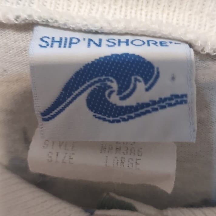Ship n Shore Vtg Floral Polo Sweatshirt, Cream Pink Blue, Women's Large NRW3A6 - Thumbnail 6