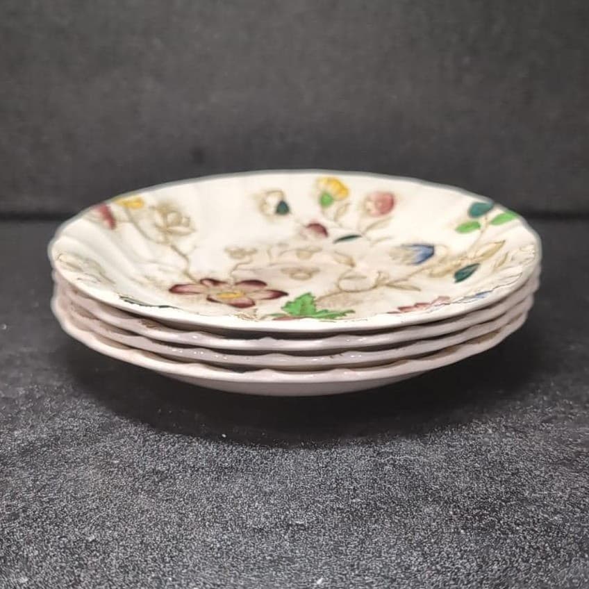 Burgess and Leigh Dorchester Burleigh Ware Saucers, Set of 4, Vintage Tableware - Thumbnail 6