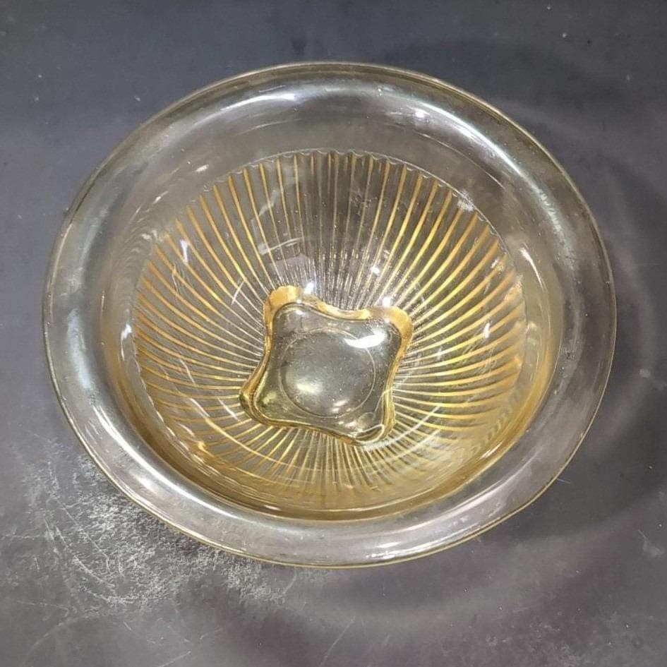 Federal Glass Ribbed Amber Mixing Bowl, Nested Yellow Kitchenware, Replacement - Thumbnail 5