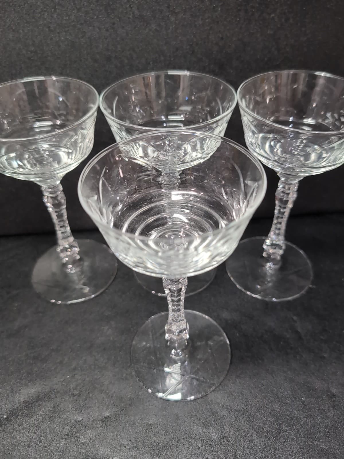 Libbey Rock Sharpe Normandy Champagne Glasses, Sherbet Glasses, Set of 4 Vintage - Thumbnail 5