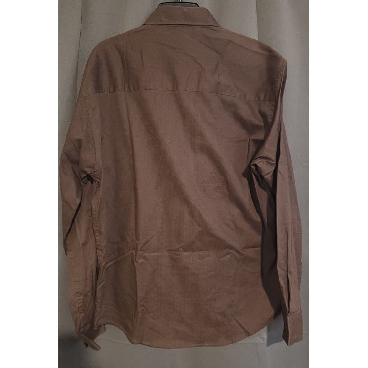 Contigo Long Sleeve Button Down Shirt, Brown Gold Embroidered Scroll, Men's - Thumbnail 4