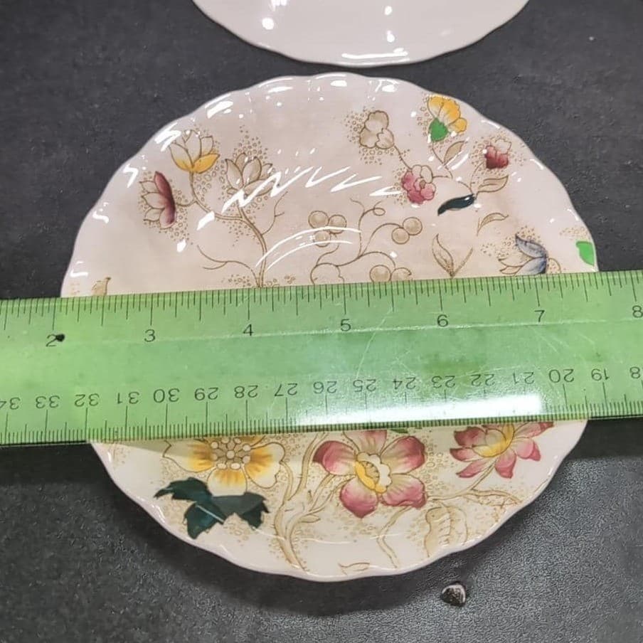 Burgess and Leigh Dorchester Burleigh Ware Saucers, Set of 4, Vintage Tableware - Thumbnail 5