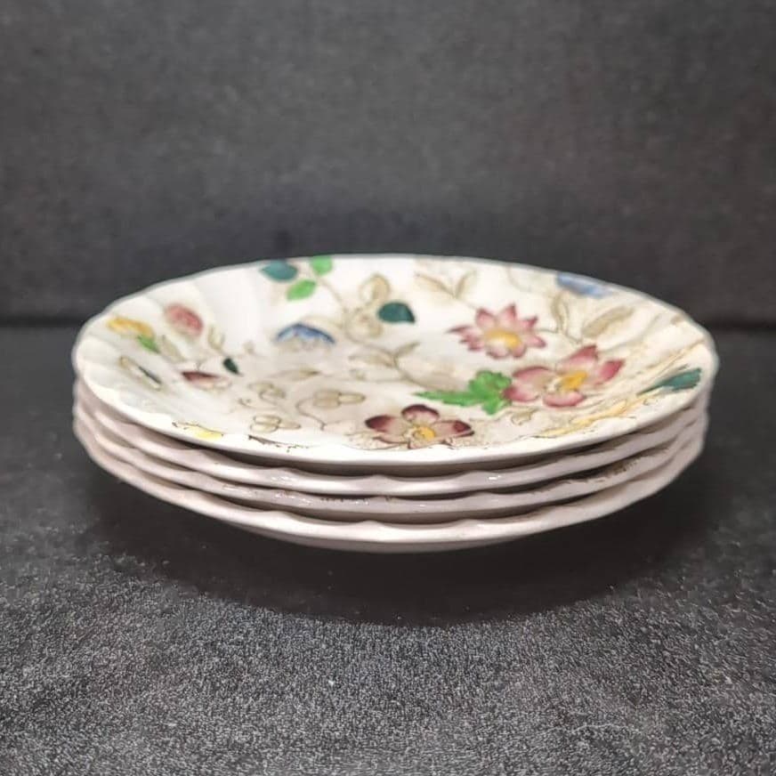 Burgess and Leigh Dorchester Burleigh Ware Saucers, Set of 4, Vintage Tableware - Thumbnail 7