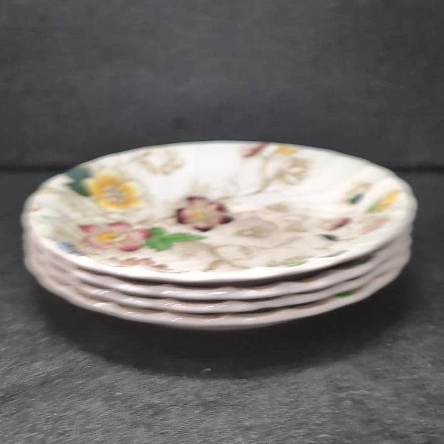 Burgess and Leigh Dorchester Burleigh Ware Saucers, Set of 4, Vintage Tableware - Thumbnail 9