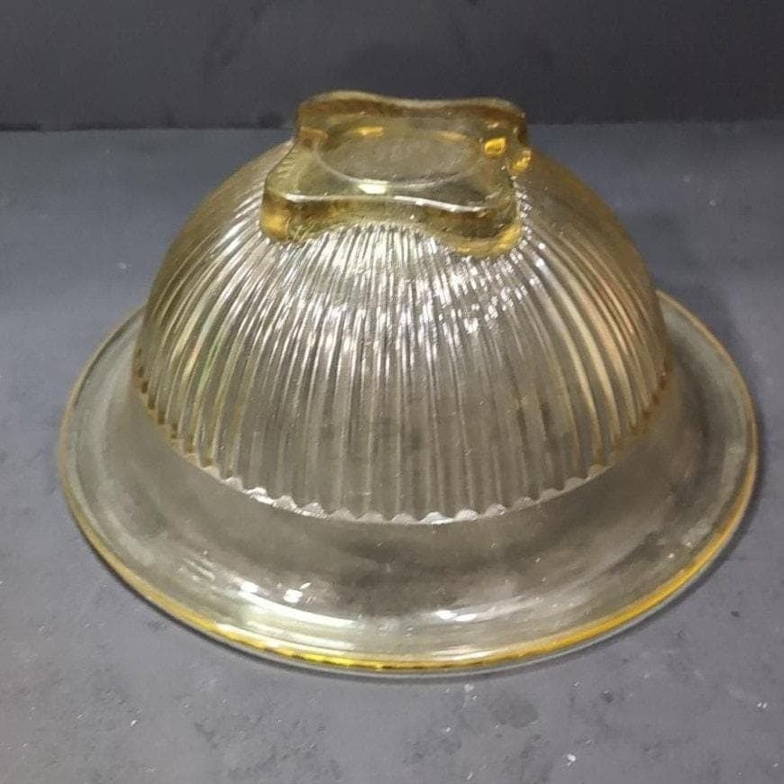 Federal Glass Ribbed Amber Mixing Bowl, Nested Yellow Kitchenware, Replacement - Thumbnail 7