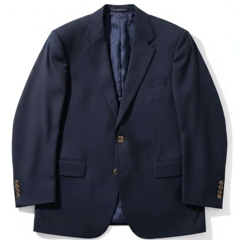 Coppley Navy Blue Wool Blazer, Gold Crest Buttons, Made in Canada, Men's 40S