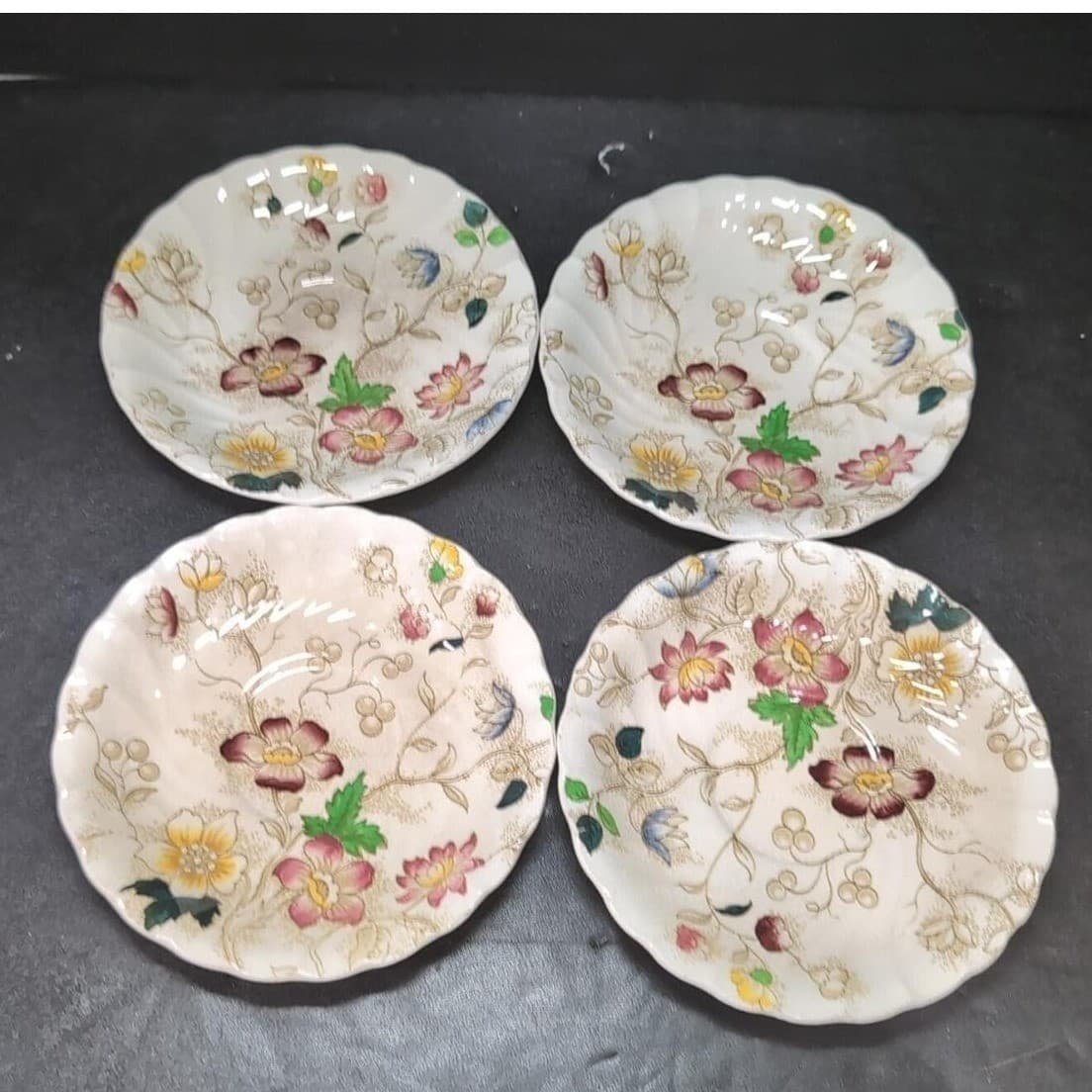 Burgess and Leigh Dorchester Burleigh Ware Saucers, Set of 4, Vintage Tableware - Thumbnail 2