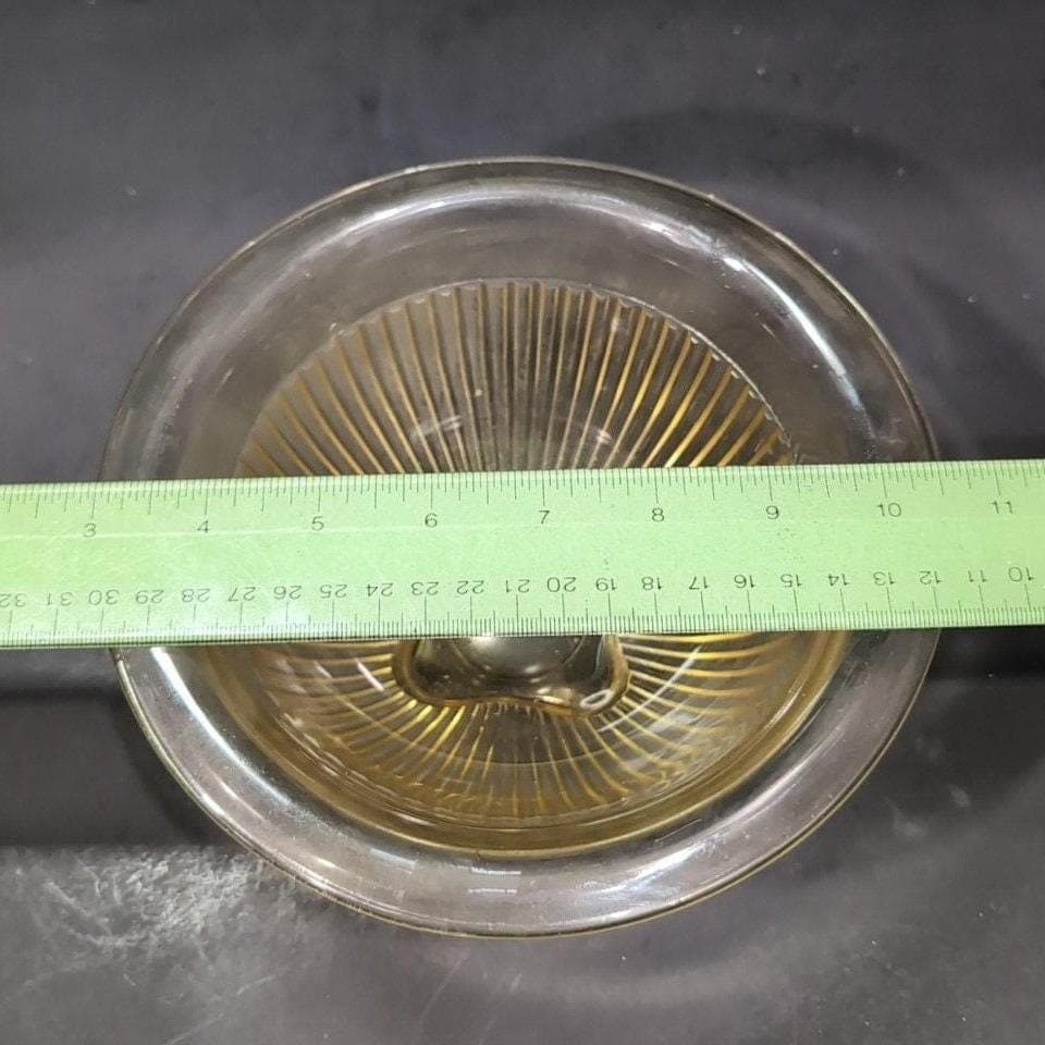 Federal Glass Ribbed Amber Mixing Bowl, Nested Yellow Kitchenware, Replacement - Thumbnail 2