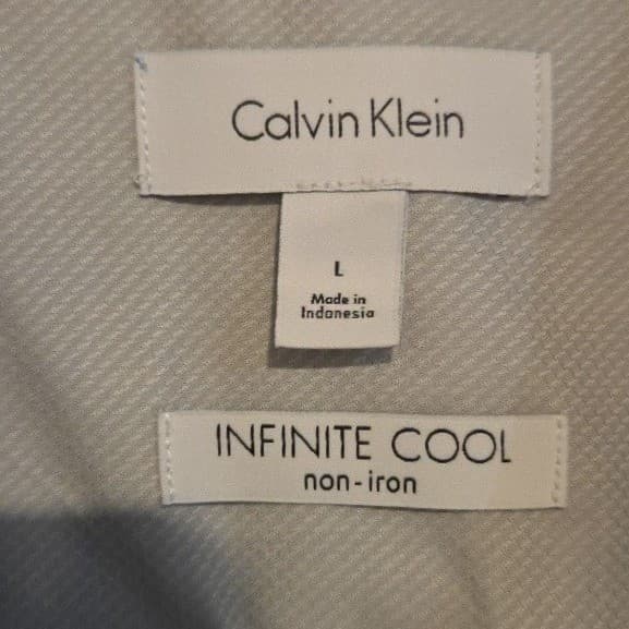 Calvin Klein Infinite Cool Blue Geometric Non-Iron Button Down, Mens Large Shirt - Thumbnail 5