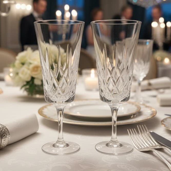 Noritake Crystal D'orsay Iced Tea Goblets, Set of 2, Vintage Drinkware, Stemware