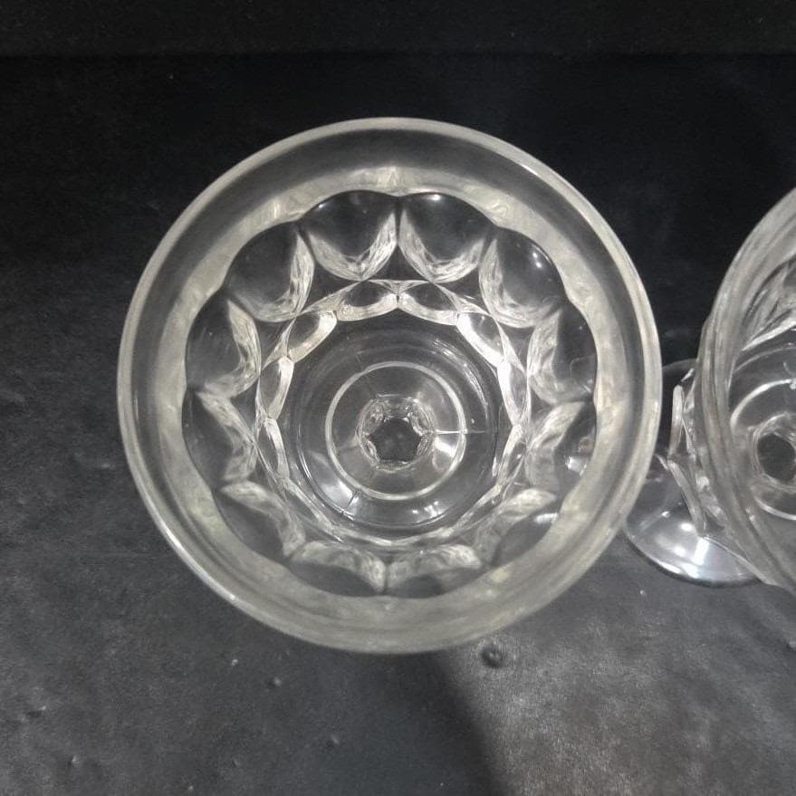 Noritake Perspective Clear Wine Glasses, Set of 2, Vintage Pressed Glass Goblets - Thumbnail 5