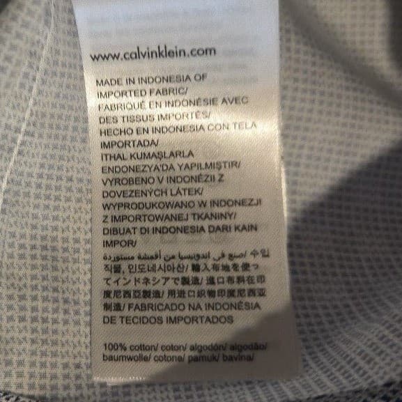 Calvin Klein Infinite Cool Blue Geometric Non-Iron Button Down, Mens Large Shirt - Thumbnail 8