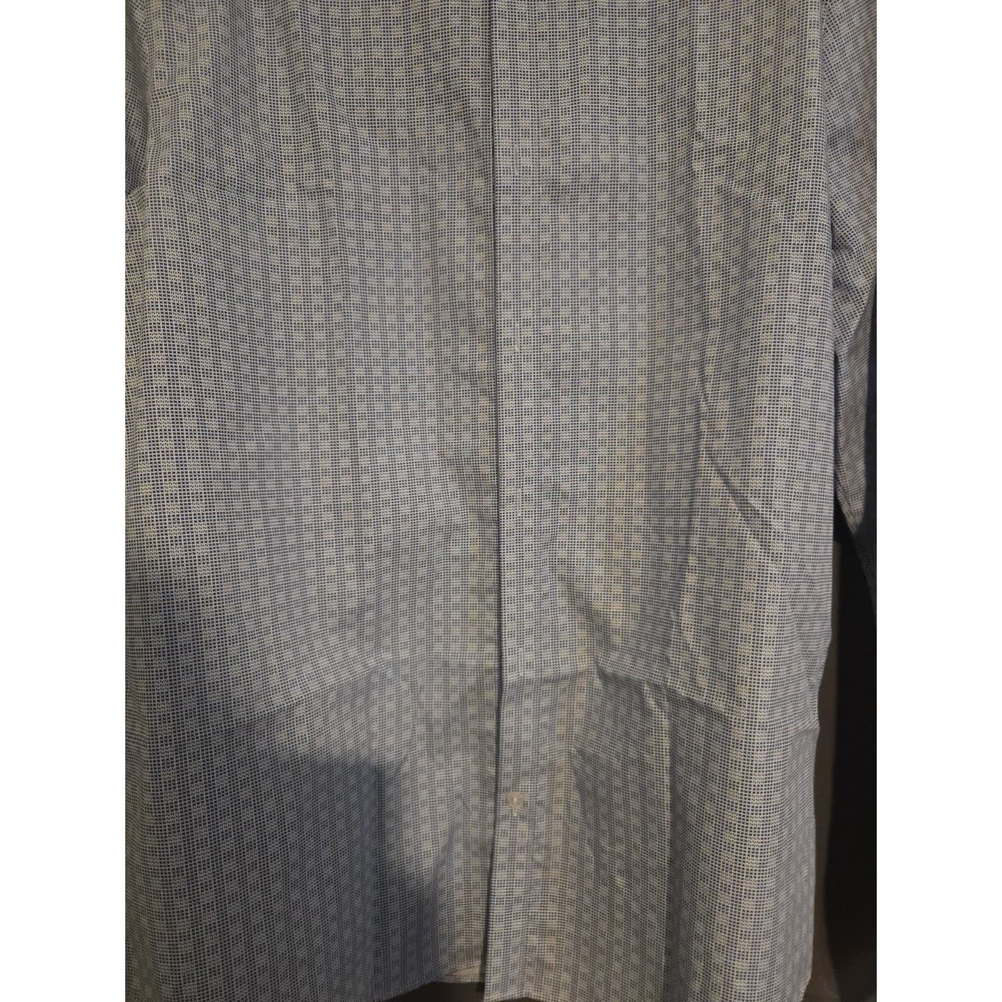 Calvin Klein Infinite Cool Blue Geometric Non-Iron Button Down, Mens Large Shirt - Thumbnail 6