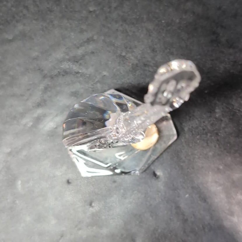 Italy Mandolin Art Glass Sculpture, Clear Paperweight Vintage Musical Instrument - Thumbnail 6