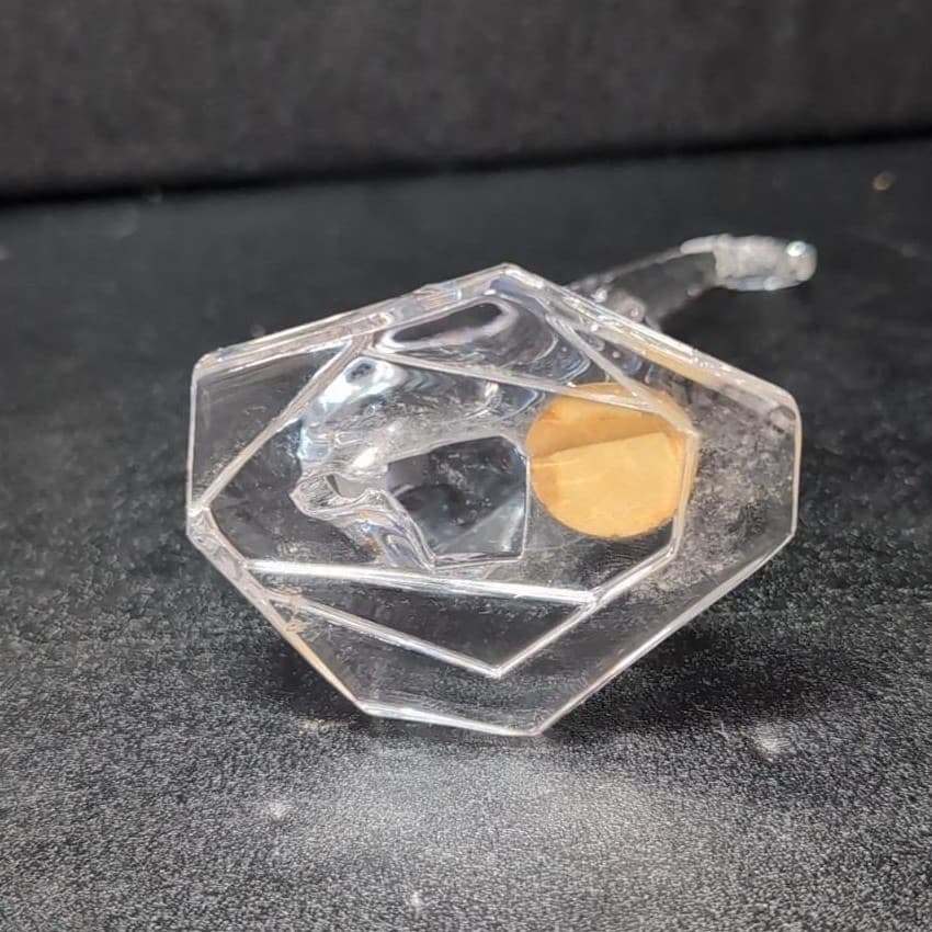 Italy Mandolin Art Glass Sculpture, Clear Paperweight Vintage Musical Instrument - Thumbnail 8