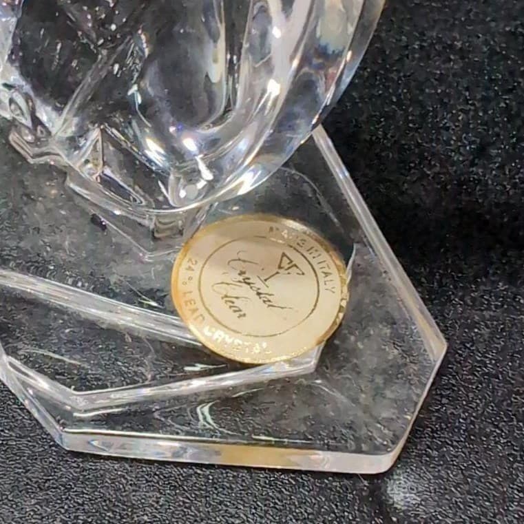 Italy Mandolin Art Glass Sculpture, Clear Paperweight Vintage Musical Instrument - Thumbnail 7