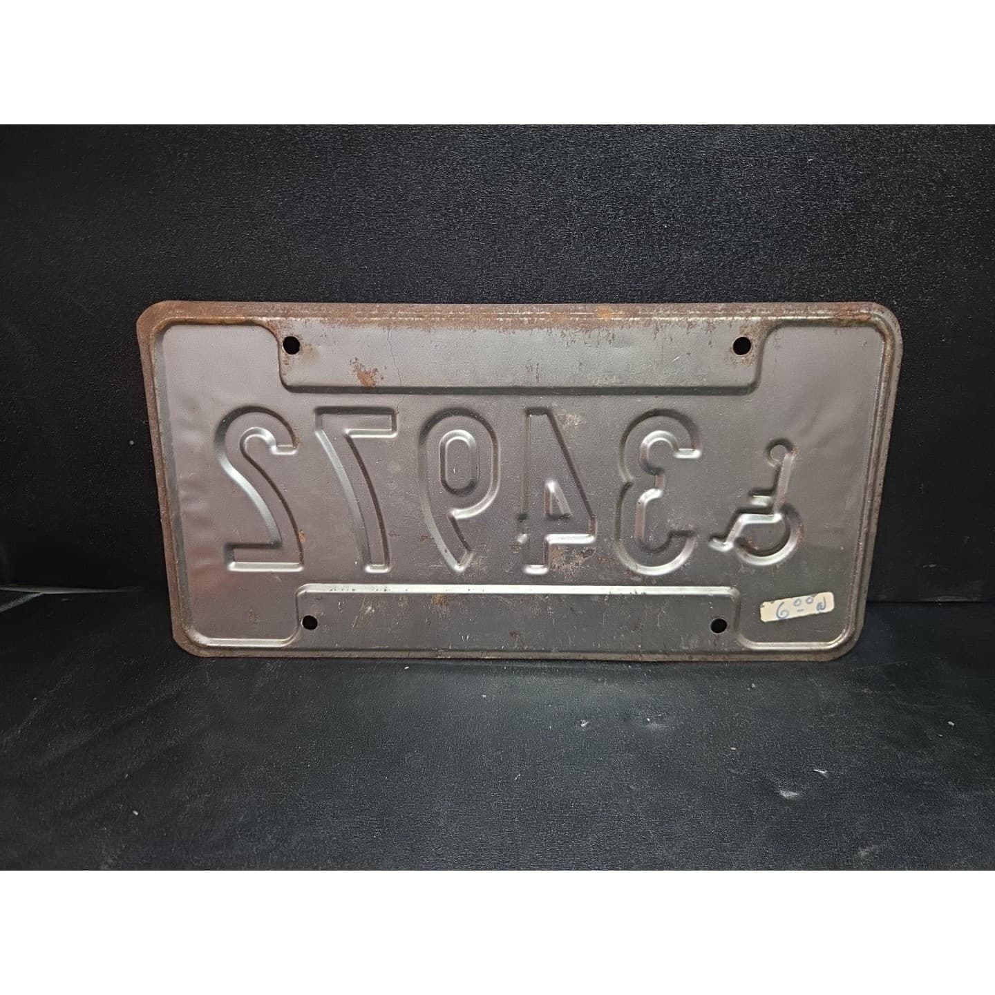 Indiana Handicap License Plate 34972, Hoosier Hospitality, Vintage, JUN 91 Tag - Thumbnail 2