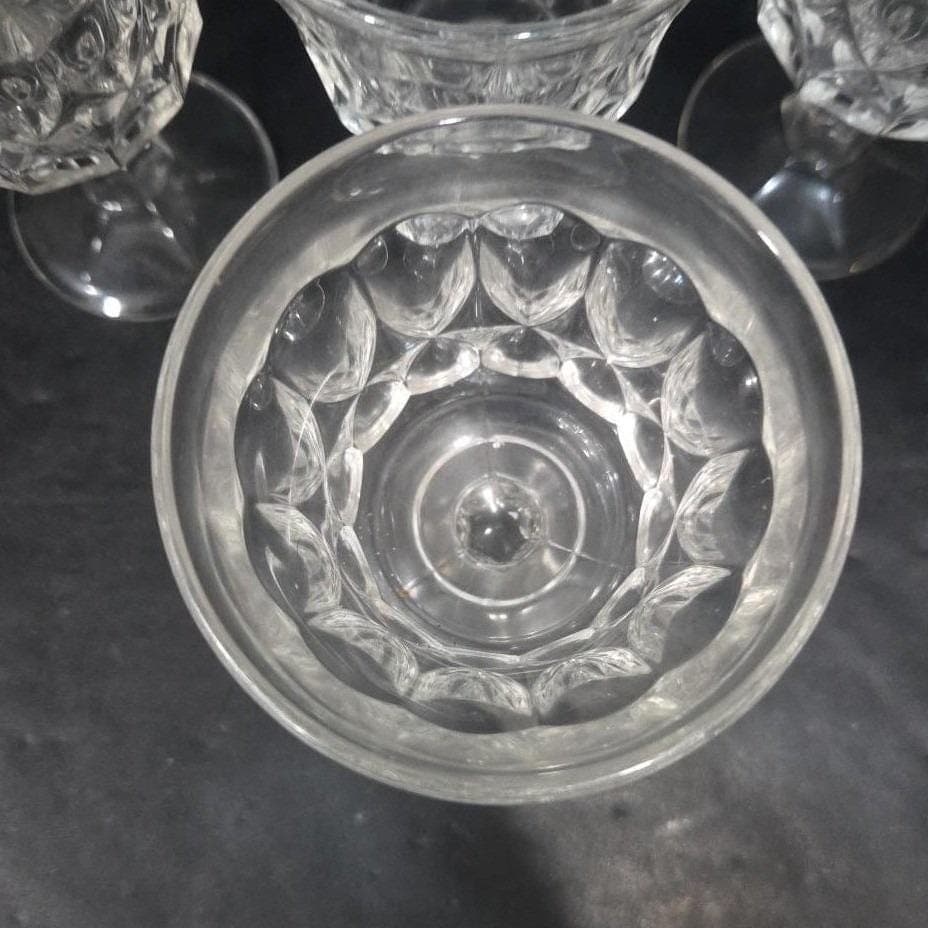 Noritake Perspective Clear Wine Glasses, Set of 4, Vintage Pressed Glass Goblets - Thumbnail 5