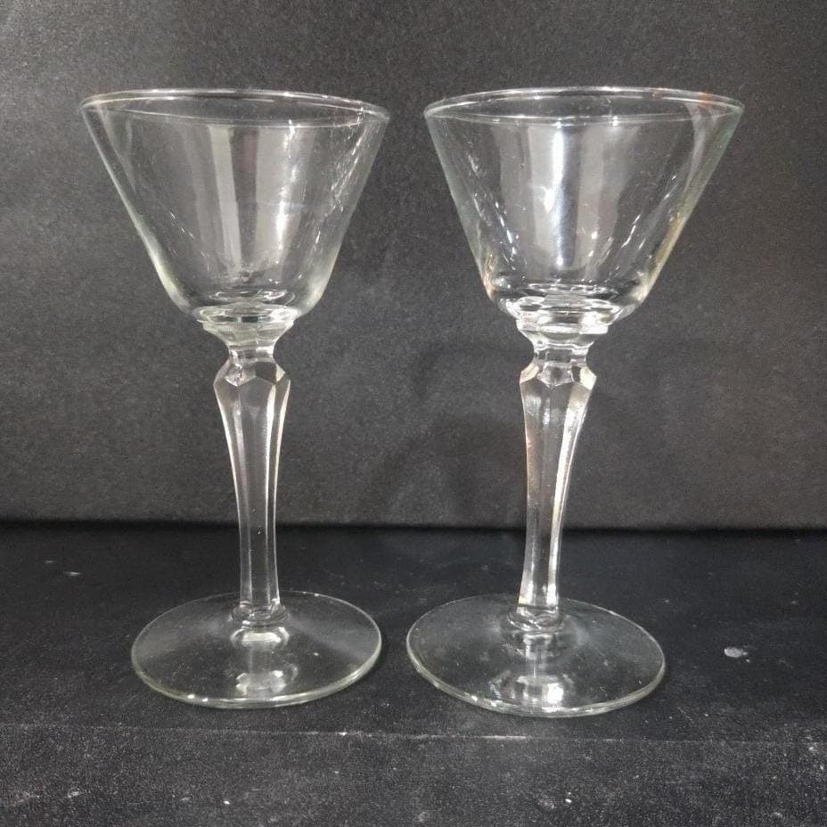 Libbey Faceted Stem Cocktail Glasses, Set of 2, Vintage Replacement Stemware - Thumbnail 8