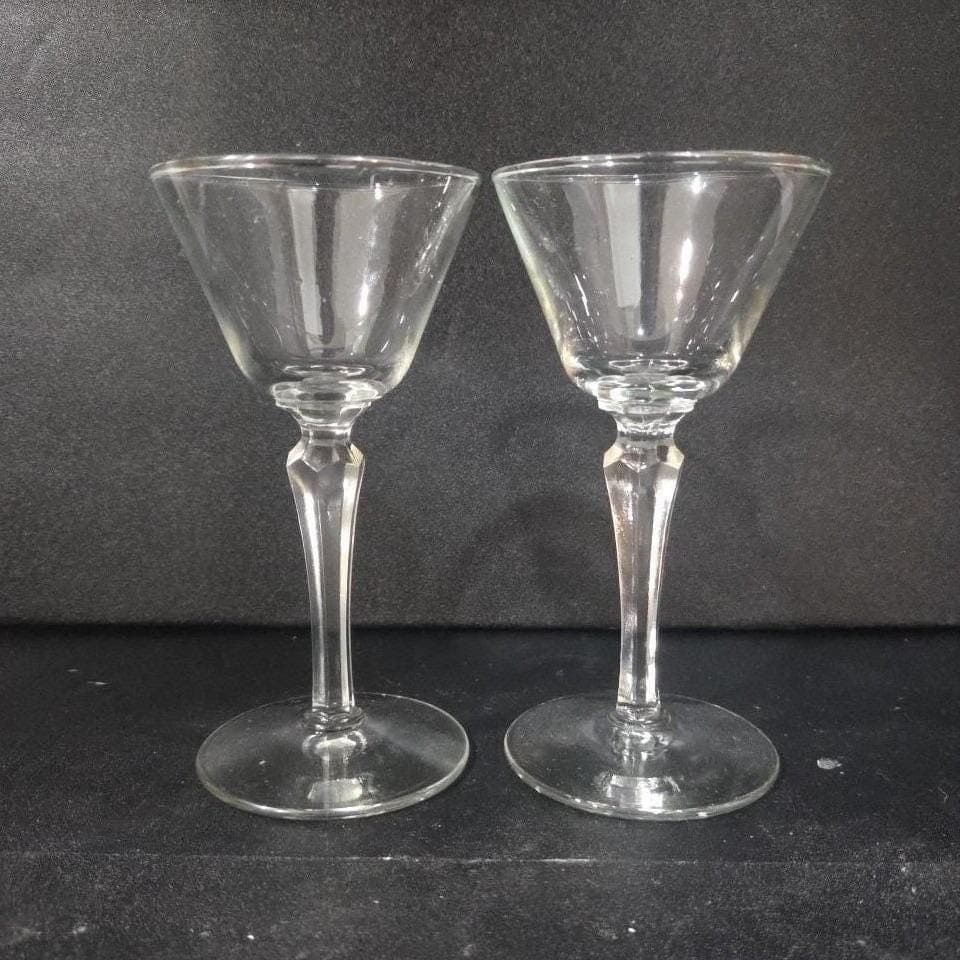 Libbey Faceted Stem Cocktail Glasses, Set of 2, Vintage Replacement Stemware - Thumbnail 9