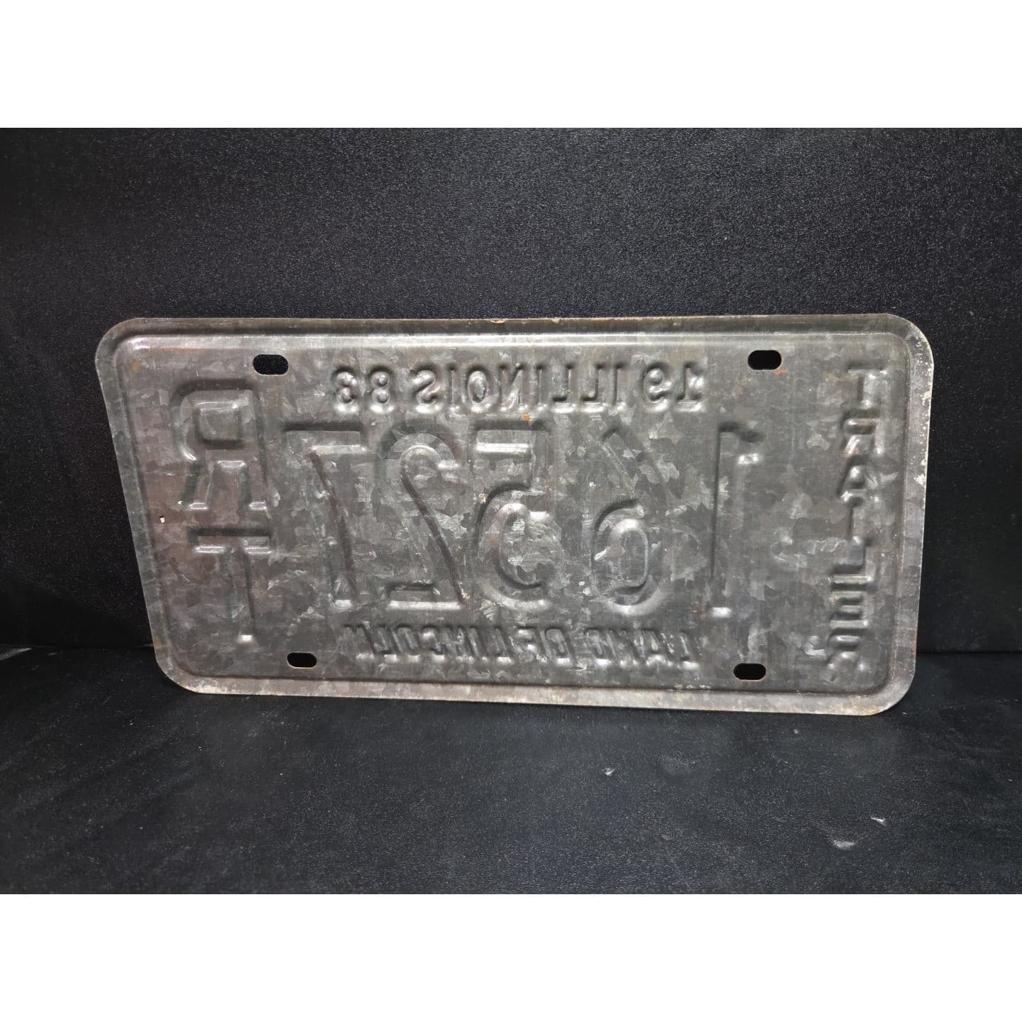 Illinois Trailer License Plate 16527 RT, Land of Lincoln, Red White Vintage 1983 - Thumbnail 2