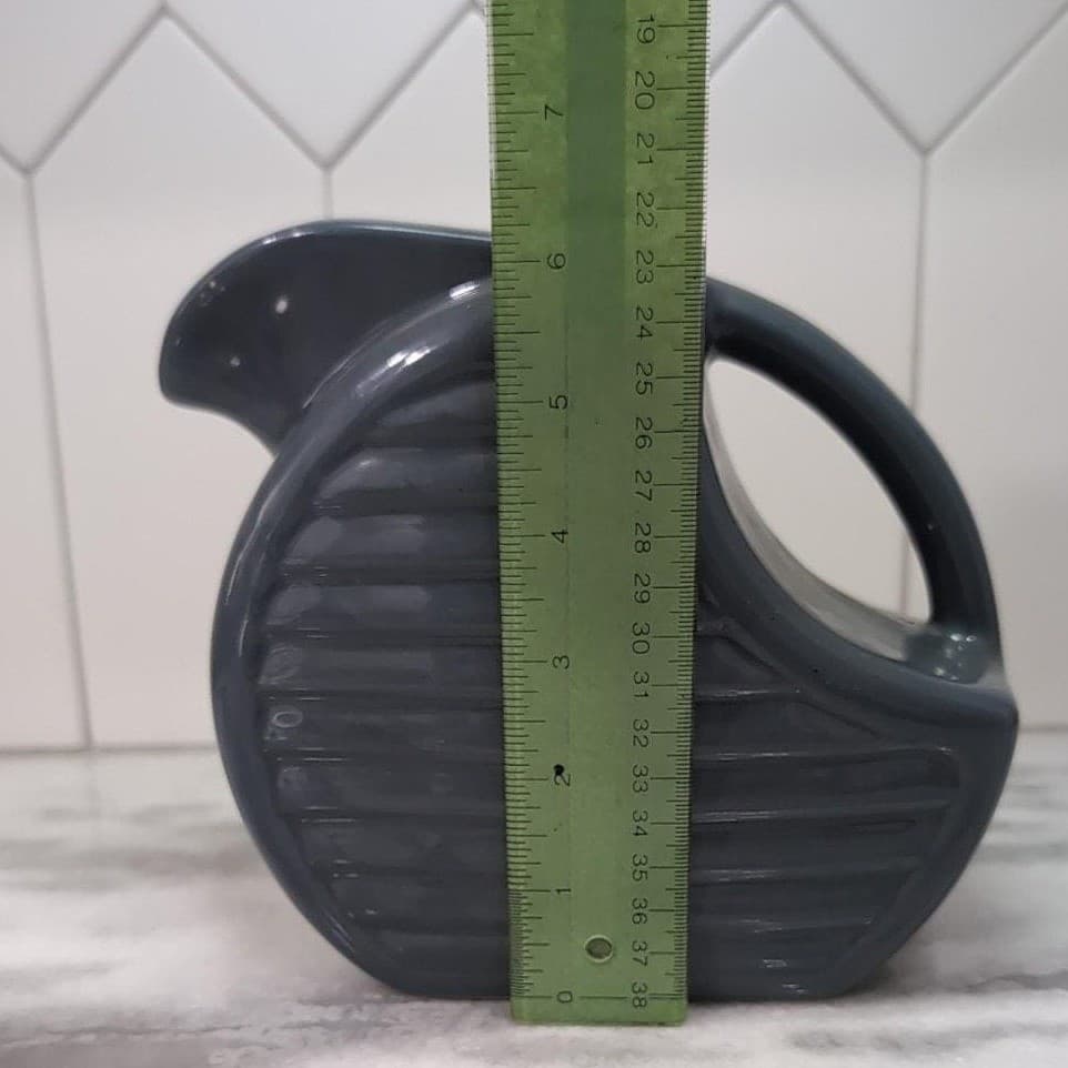 Feltman Langer Dusty Gray Disc Pitcher, Vintage Glazed Ceramic, Home Accessory - Thumbnail 9