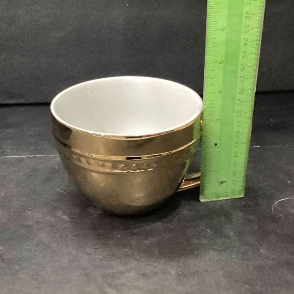 Luxe Habitat Gold Mirror Coffee Cups, Set of 2, Vintage Inspired Mugs, Drinkware - Thumbnail 9