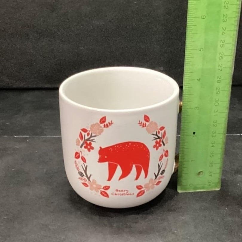 Threshold Beary Christmas Stoneware Coffee Cups, Set of 2, Red Bear Design Mugs - Thumbnail 9