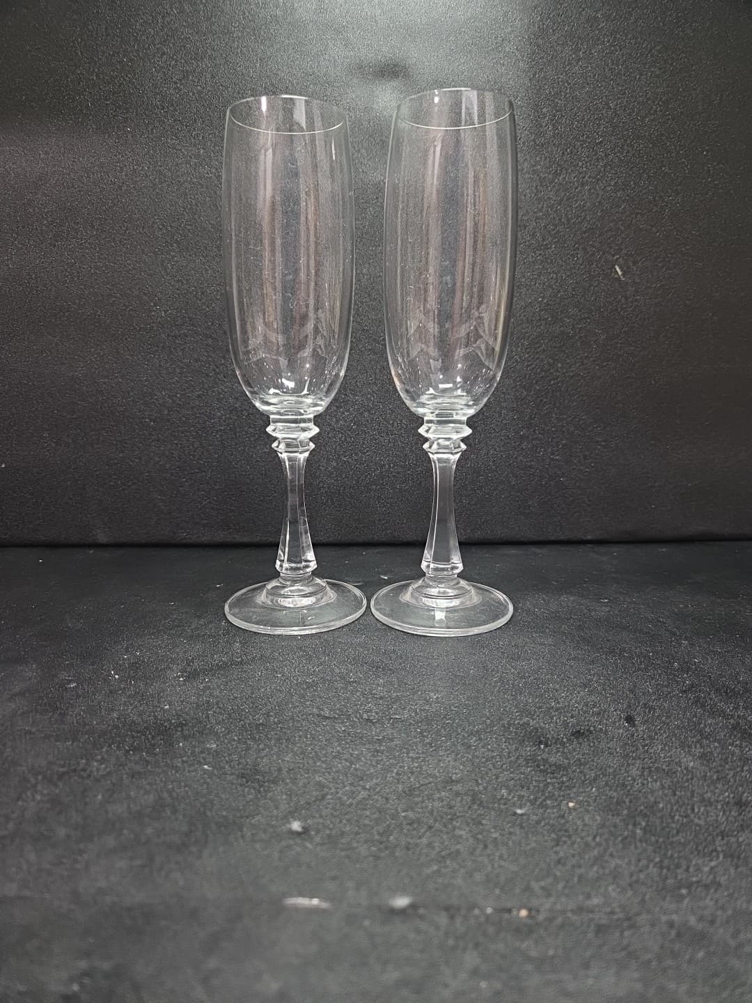 Princeton Crystal Champagne Flute Glasses, Set of 2, American Stemware Flutes - Thumbnail 2