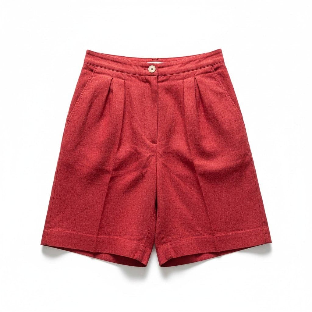 Norton McNaughton Vintage Red High Waisted Pleated Shorts, Woman's Size 8, USA