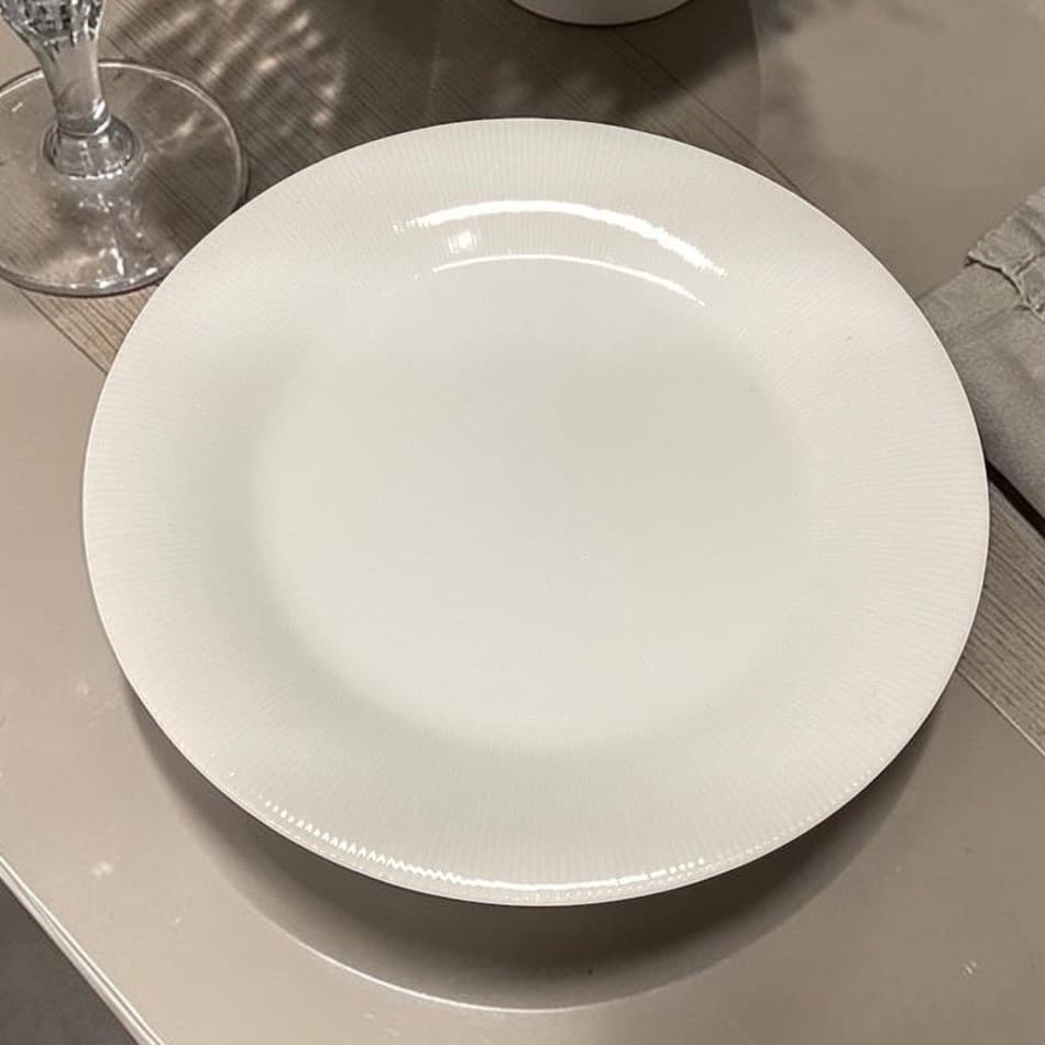 Ascot Japan White Porcelain Dinner Plate, Vintage Ribbed Fine China Dinnerware
