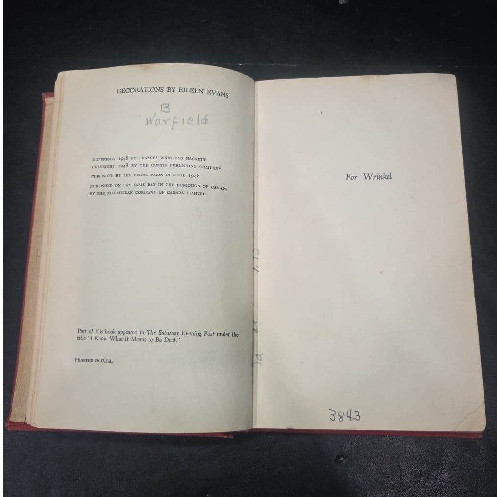 Cotton in My Ears Frances Warfield 1948 1st Edition Viking Press Hardcover Book - Thumbnail 6