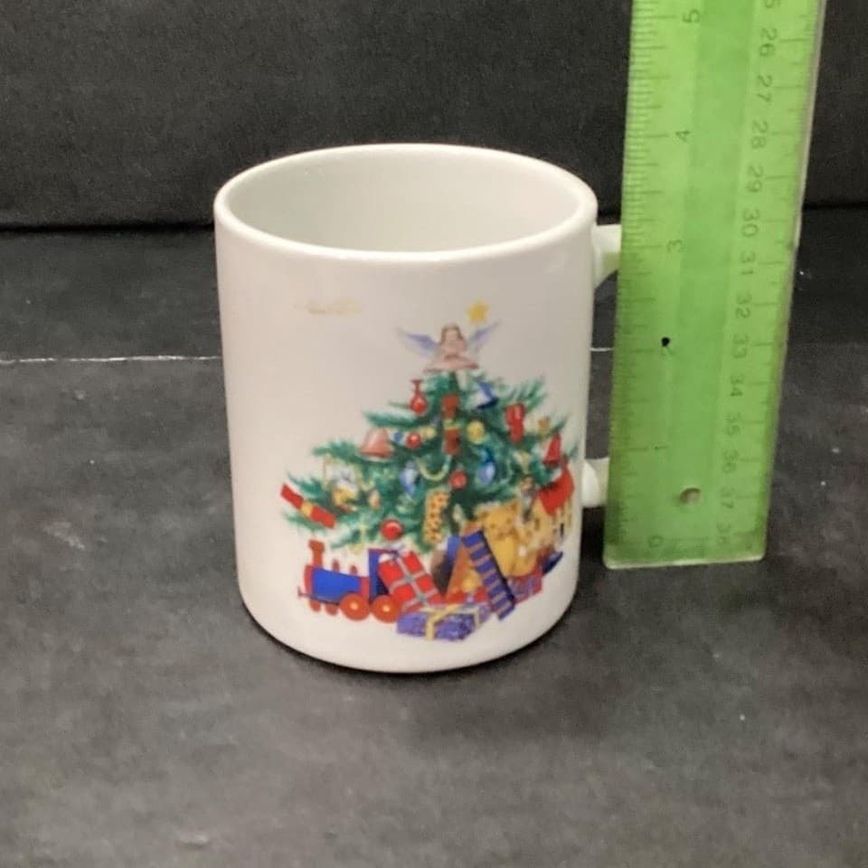 BIA Cordon Bleu White Christmas Tree Coffee Cups, Set of 2, Vtg Porcelain Mugs - Thumbnail 10