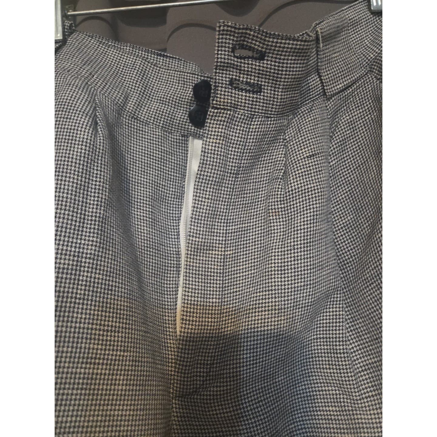 Giorgio Sant Angelo Houndstooth Black White Plaid Trousers, Woman's Size 8 Pants - Thumbnail 6