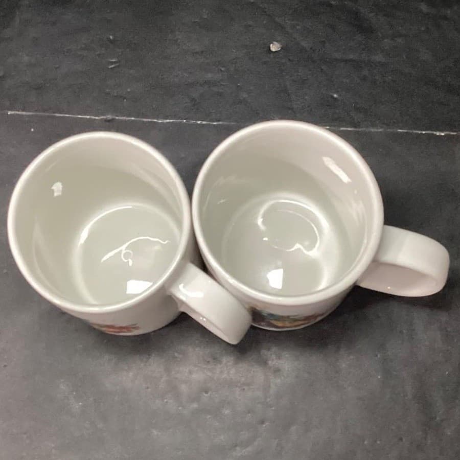 BIA Cordon Bleu White Christmas Tree Coffee Cups, Set of 2, Vtg Porcelain Mugs - Thumbnail 6