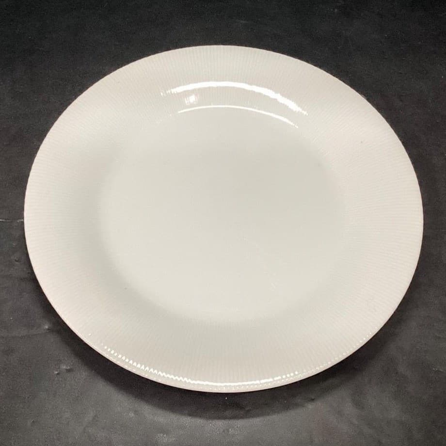 Ascot Japan White Porcelain Dinner Plate, Vintage Ribbed Fine China Dinnerware - Thumbnail 3