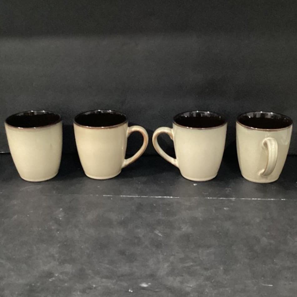 Pfaltzgraff Tan Brown Coffee Cups, Set of 4, Vintage Briar Pattern, Drinkware - Thumbnail 2