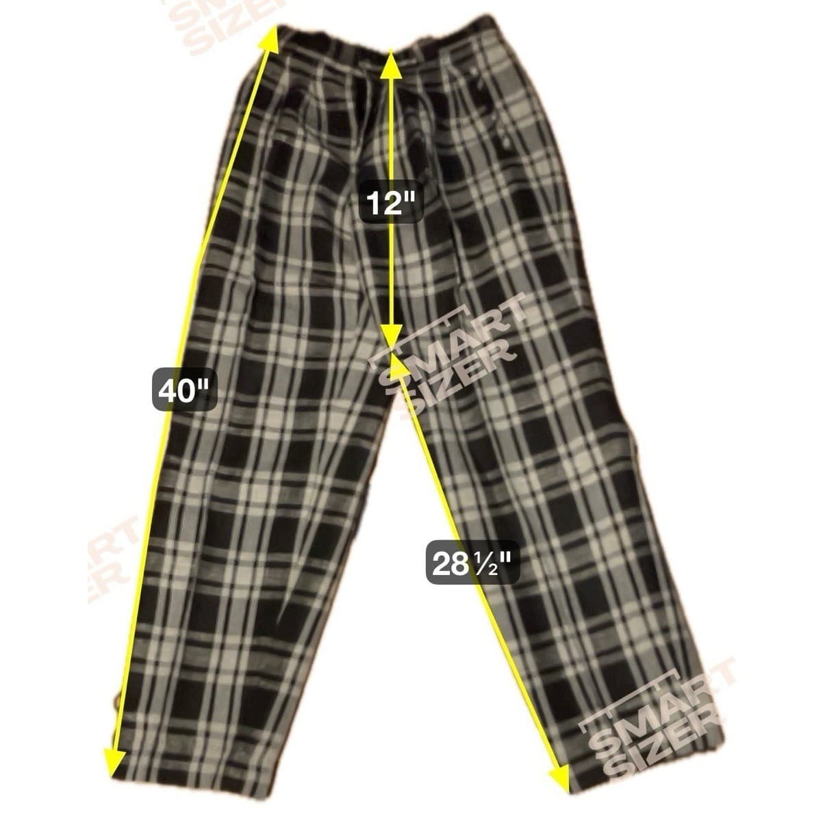 Collectible Gold Giorgio Sant'Angelo Black White Plaid Linen Blend Tapered Pants - Thumbnail 2