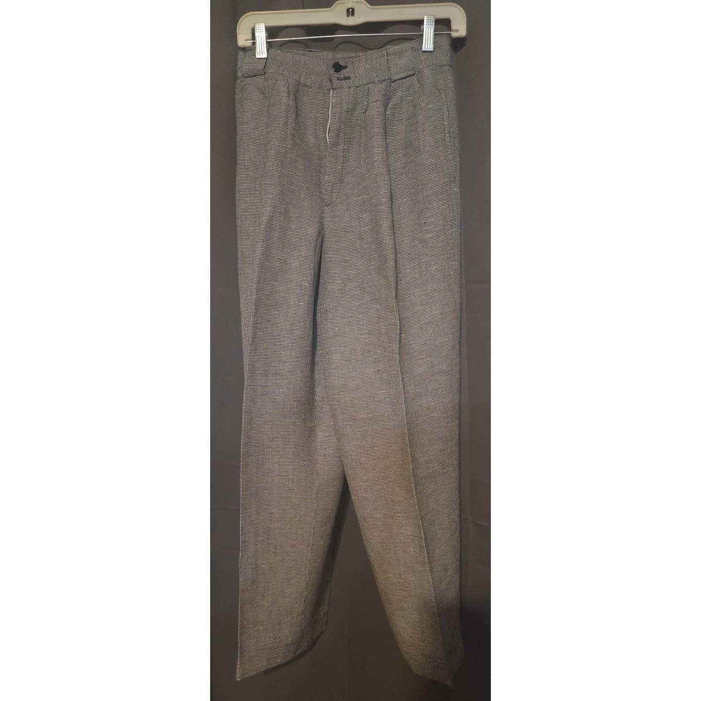Giorgio Sant Angelo Houndstooth Black White Plaid Trousers, Woman's Size 8 Pants - Thumbnail 3