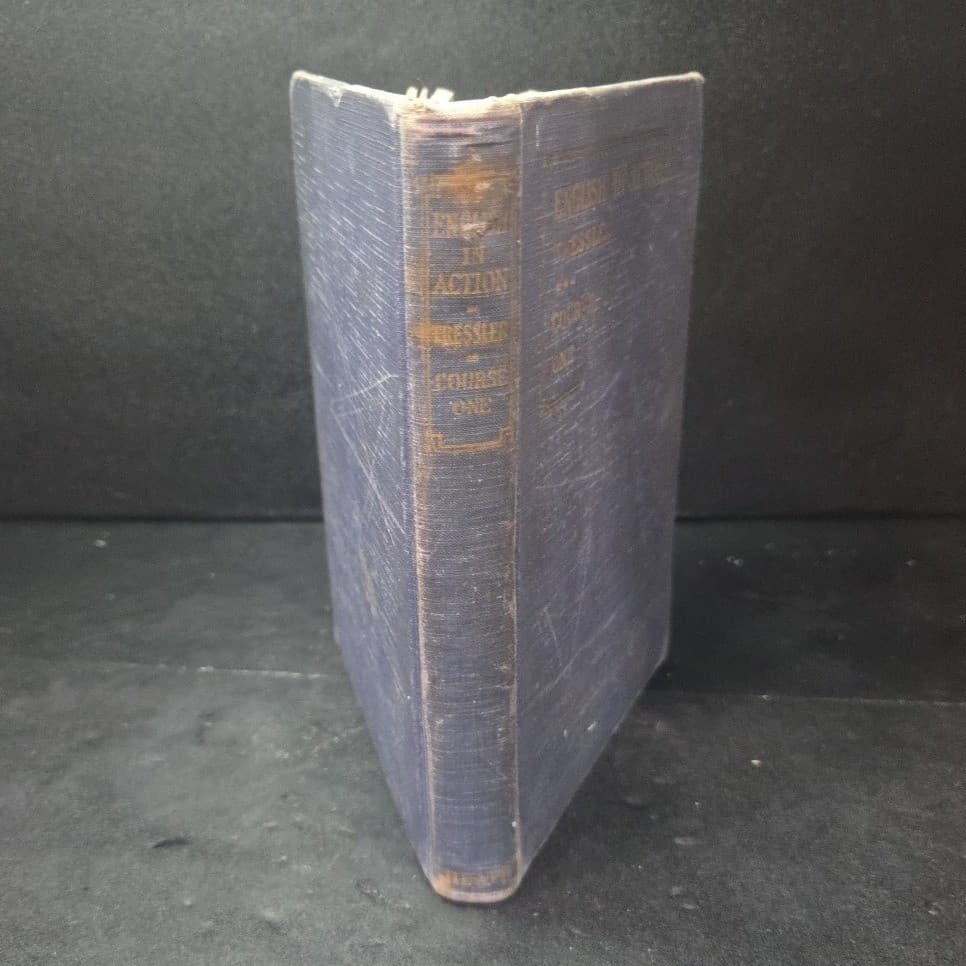 English in Action Course One J.C. Tressler 1930 Vintage Hardcover Textbook Blue - Thumbnail 9