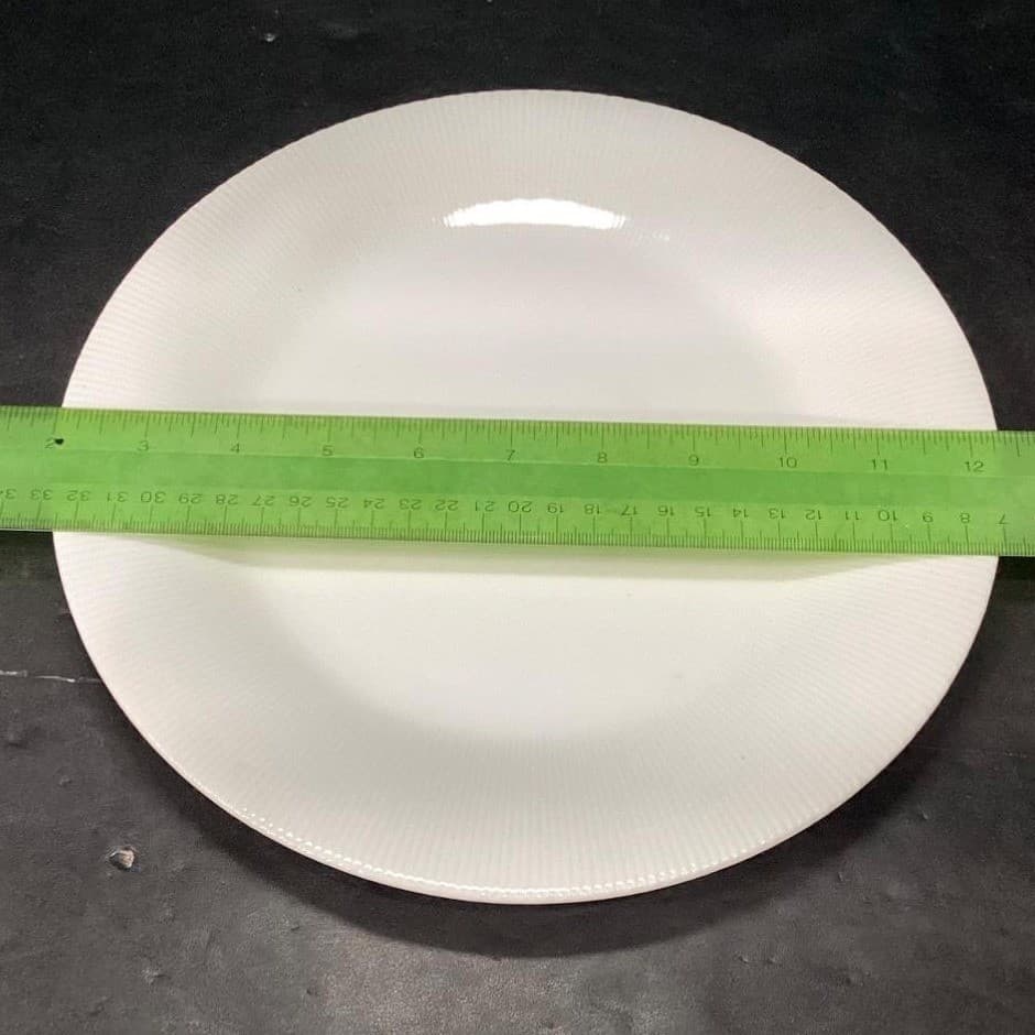 Ascot Japan White Porcelain Dinner Plate, Vintage Ribbed Fine China Dinnerware - Thumbnail 10