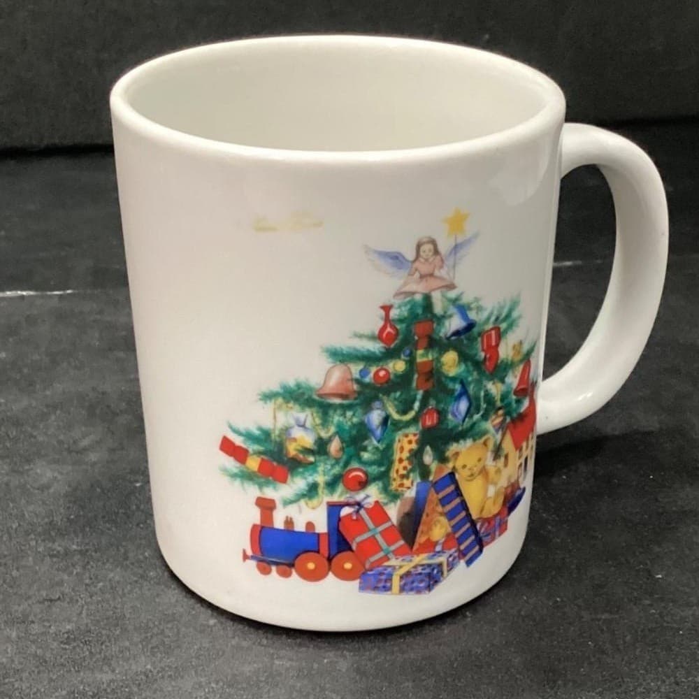 BIA Cordon Bleu White Christmas Tree Coffee Cups, Set of 2, Vtg Porcelain Mugs - Thumbnail 9