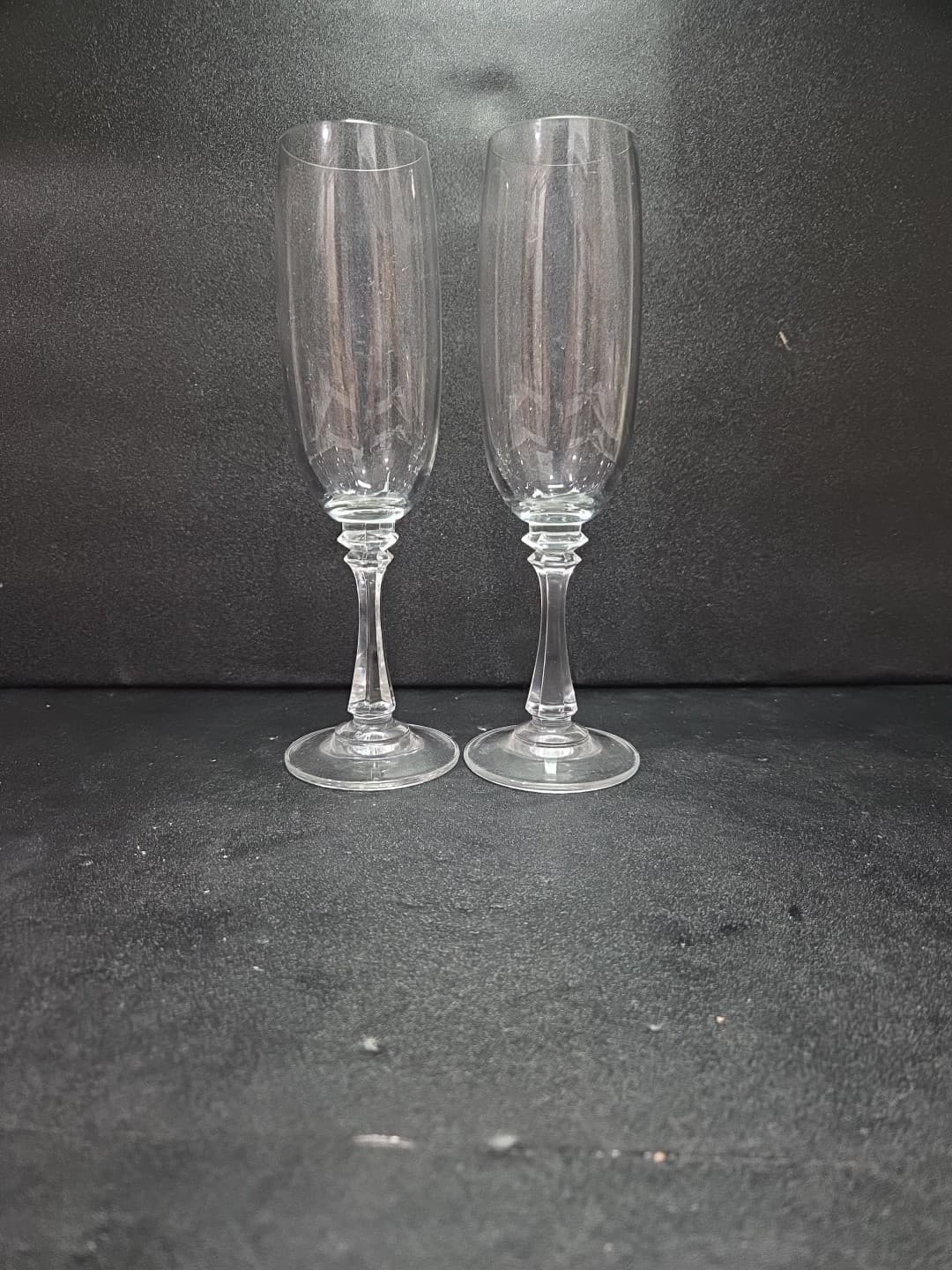 Princeton Crystal Champagne Flute Glasses, Set of 2, American Stemware Flutes - Thumbnail 4