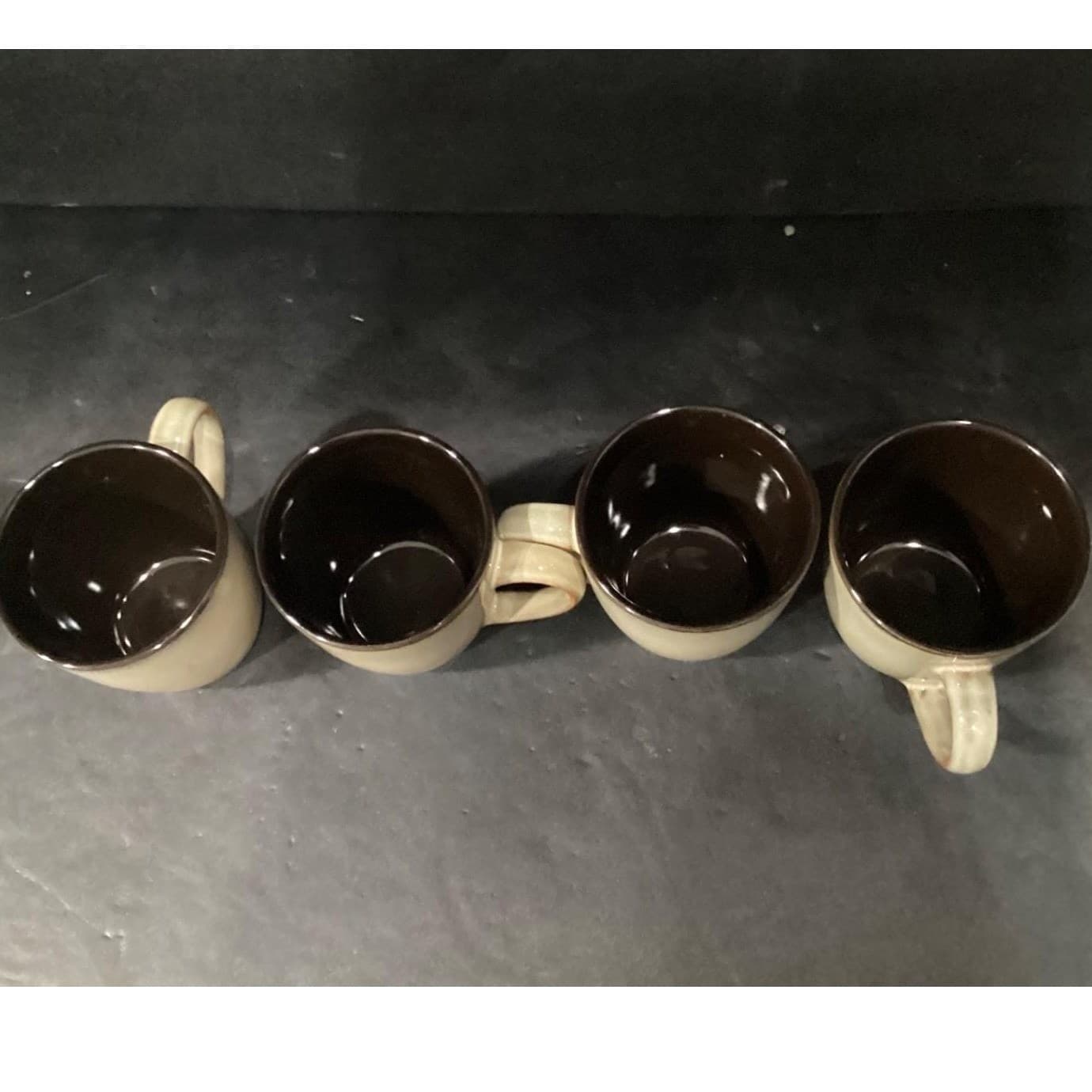 Pfaltzgraff Tan Brown Coffee Cups, Set of 4, Vintage Briar Pattern, Drinkware - Thumbnail 3