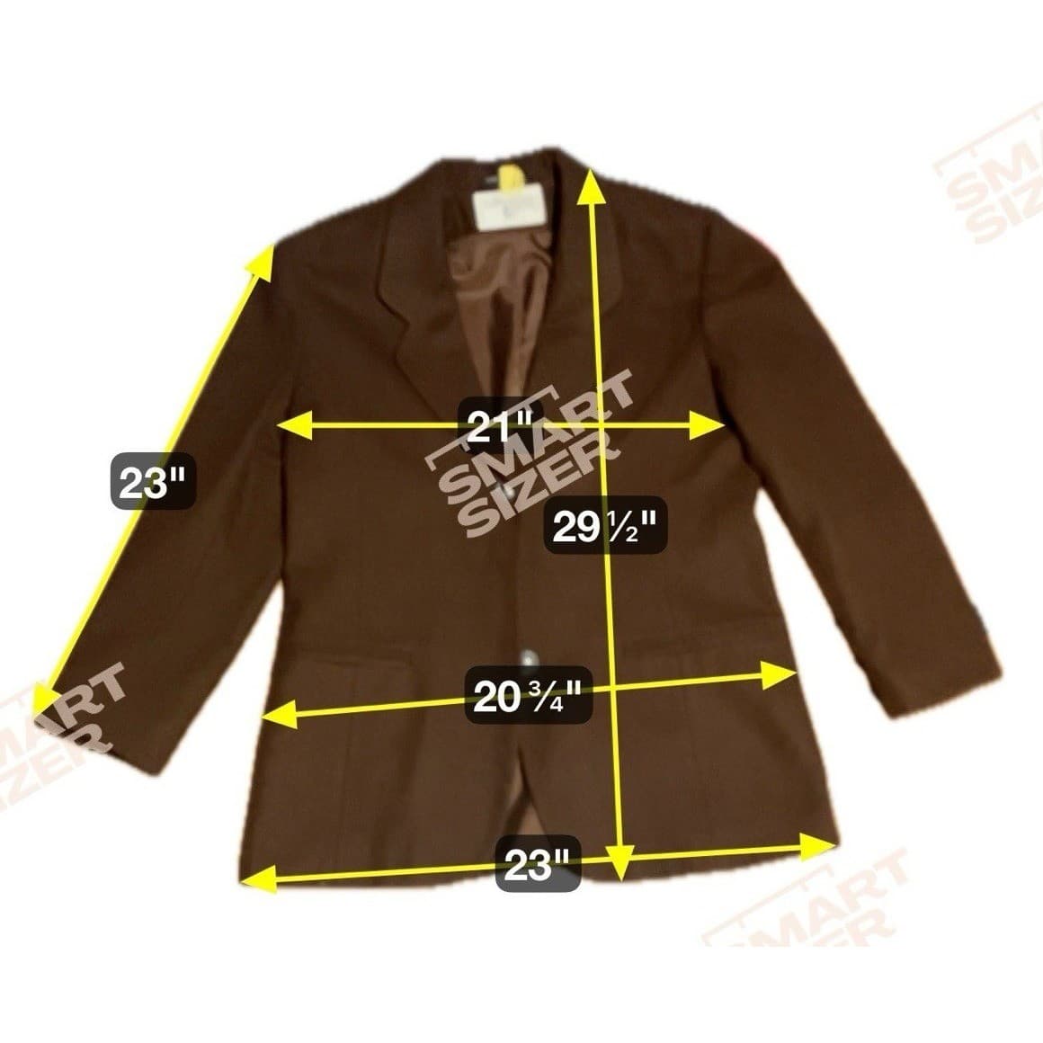 International Scene Vintage Brown 3-Button Blazer, Women's Jacket, RN 25585 - Thumbnail 2