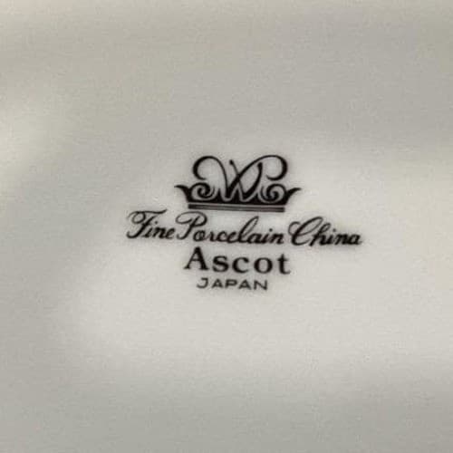 Ascot Japan White Porcelain Dinner Plate, Vintage Ribbed Fine China Dinnerware - Thumbnail 5